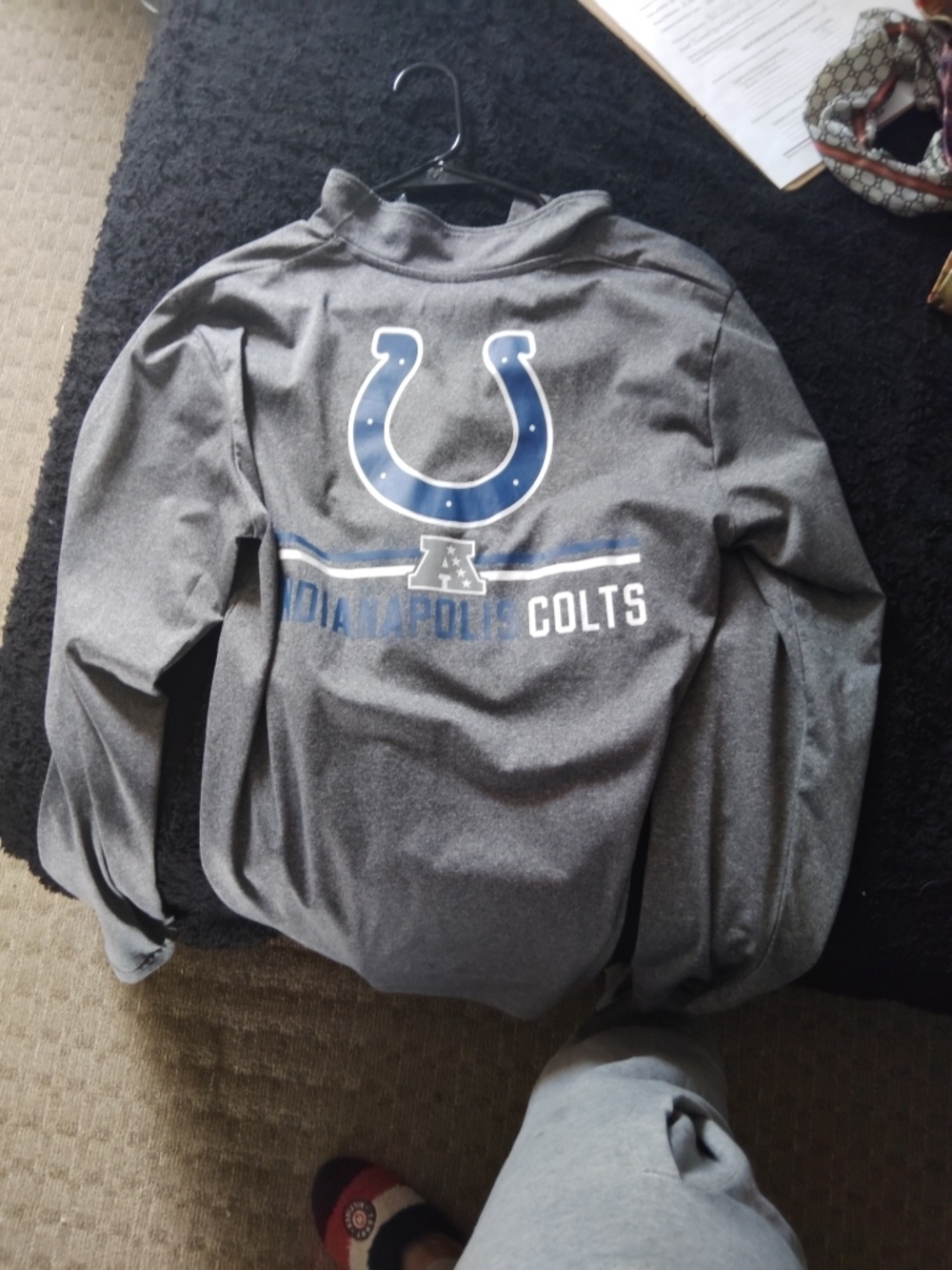 NFL Indianapolis Colts Gray and Blue Women's Jersey Top